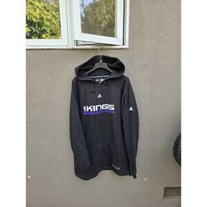 Vintage Sacramento Kings Hoodie Size Large Tall Black Adidas